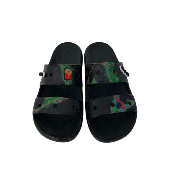 Crocs Mens SZ 7 Women SZ 9 Multicolor Double Strap Slide Sandals Unisex - Picture 11 of 13